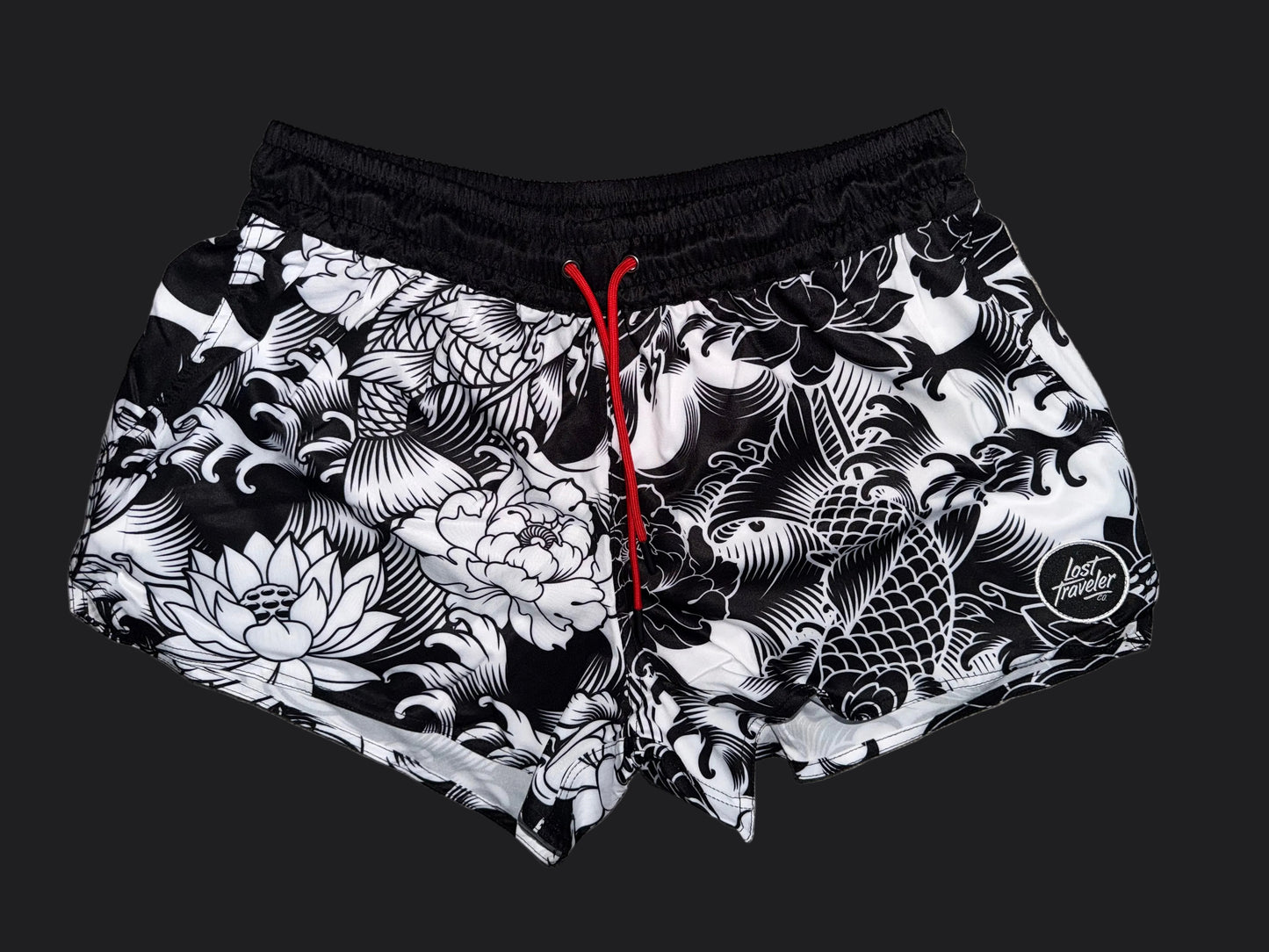 Black & White Koi 3" Women's Short