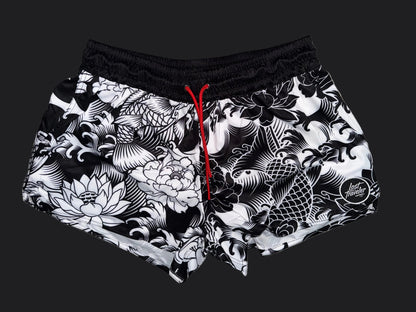 Black & White Koi 3" Women's Short
