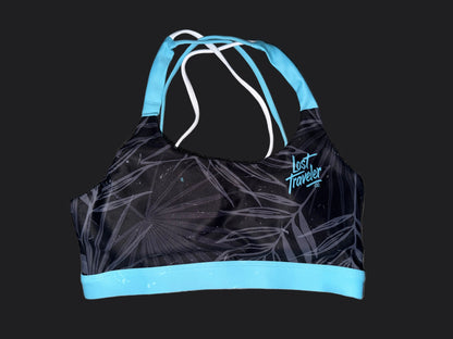 Black Floral Sports Bra