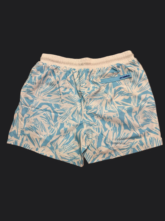 Aqua Blue Floral Men's 5" Shorts