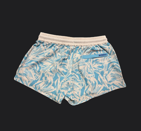 Aqua Blue Floral 3" Women's Short