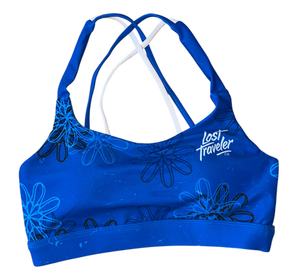 Floral Cobalt Sports Bra