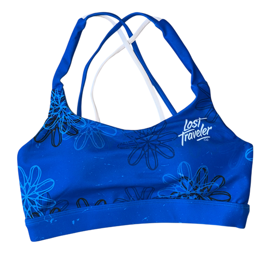 Floral Cobalt Sports Bra
