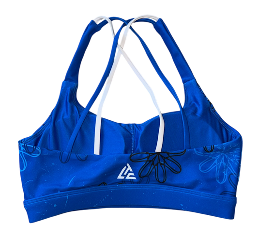 Floral Cobalt Sports Bra