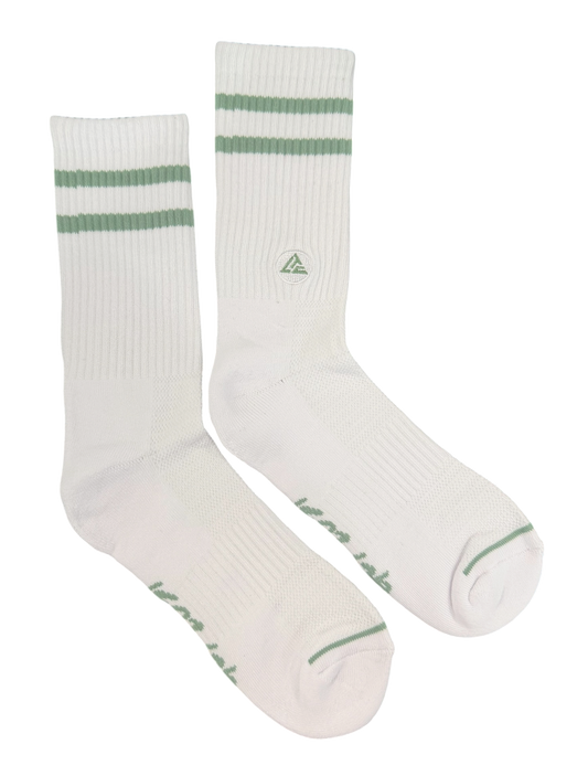 Light Green Stripes - Performance Crew Socks